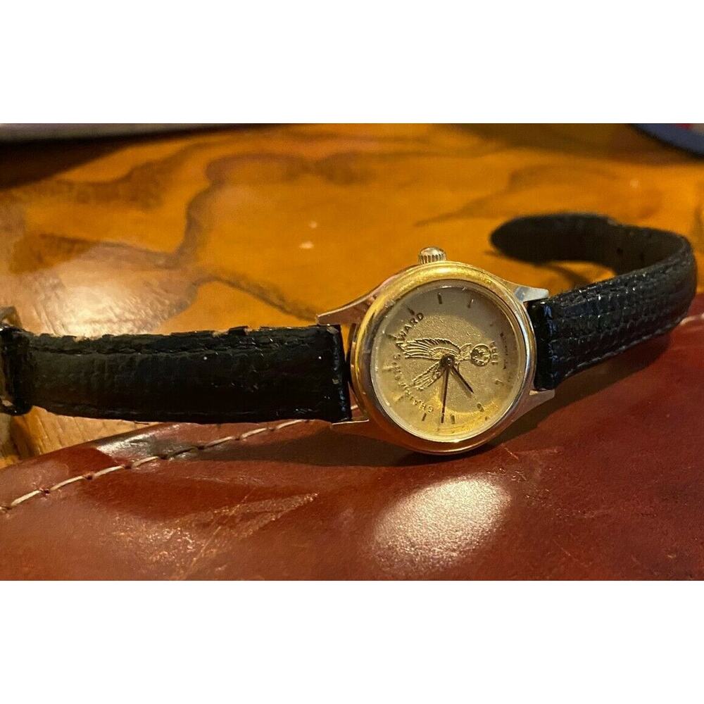 Women's Gold Tone Wittnauer Watch with Emblem of Eagle Atop Globe, 1999